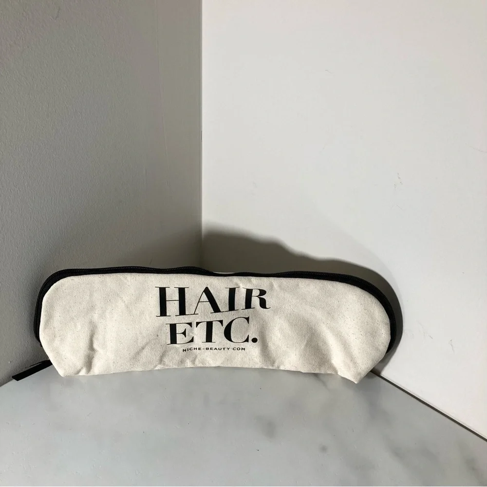 LAST CHANCE! Set of 3 Canvas Zip Pouch bags - Natural with Black Text NWT